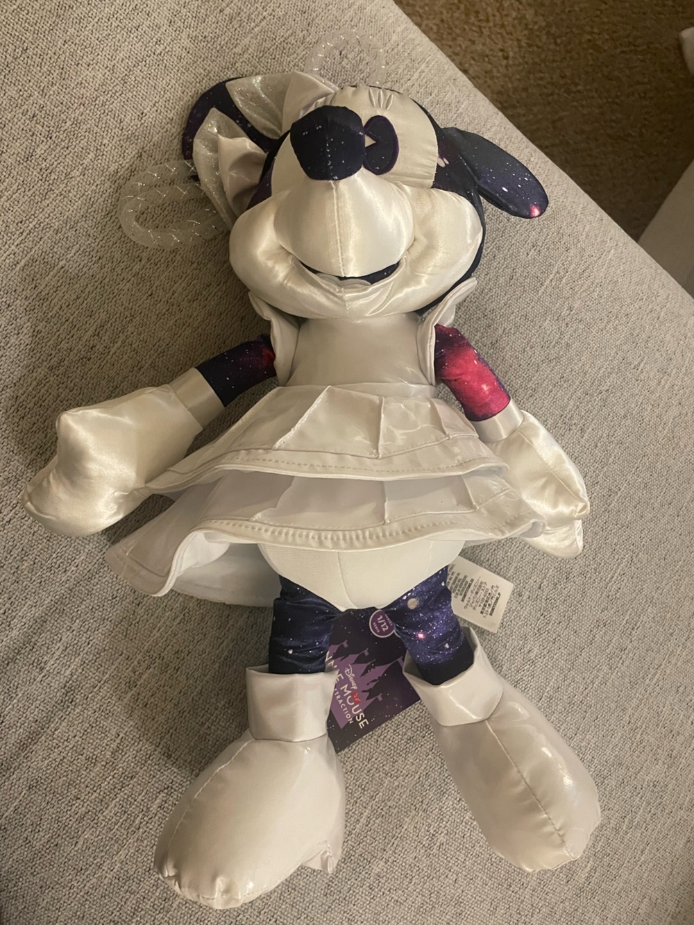 Disney Minnie Galaxy Plush in White Satin Dress